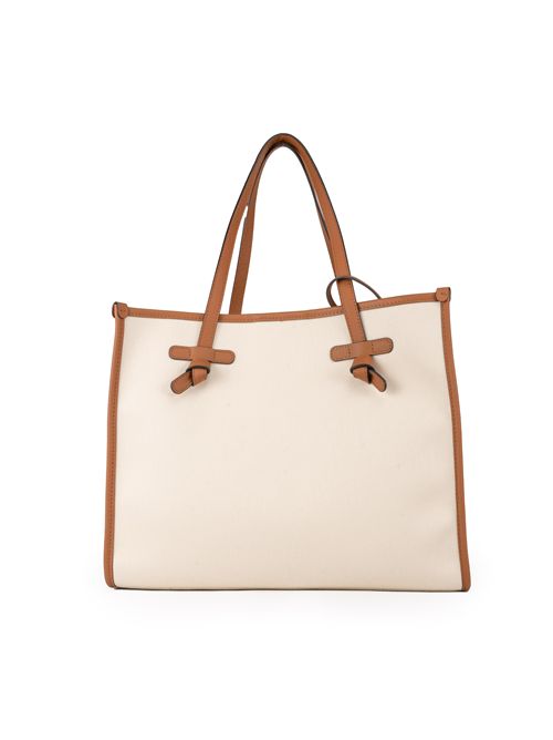 Borsa Shopping Marcella in canvas Panna GIANNI CHIARINI | BS 6850 COMMPANNA-CORDA-CARAMEL